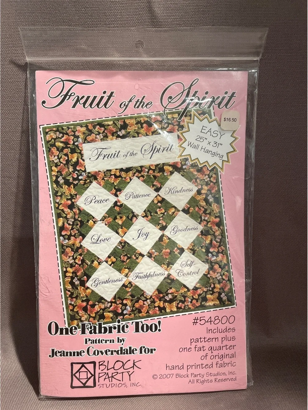Fruit of the Spirit Quilt Pattern 54800 Block Party Studios Jeanne Coverdale NWT